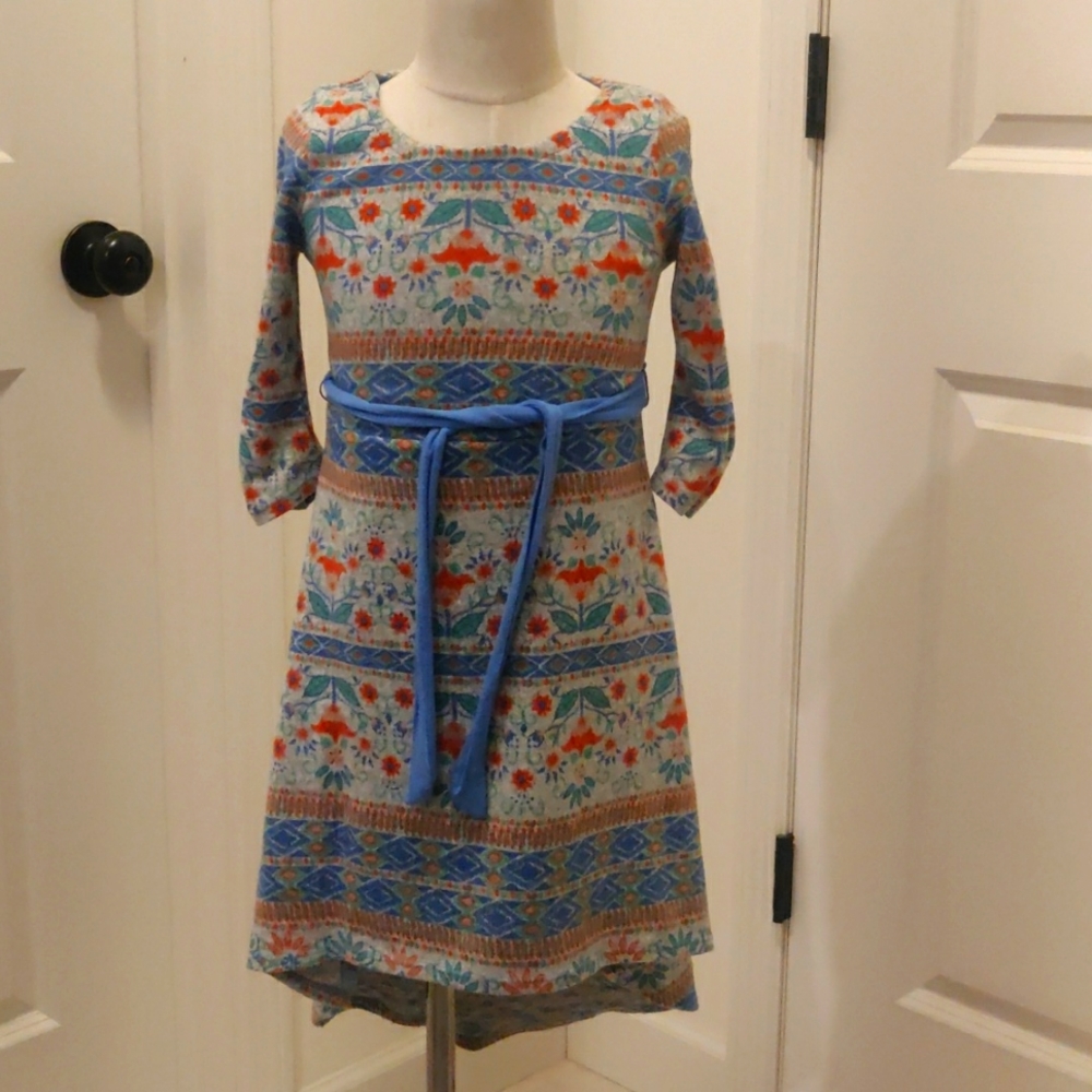 2-hip by wrapper multi color 3/4 sleeves hi-low dress Vintage Inspired Y2K Retro
